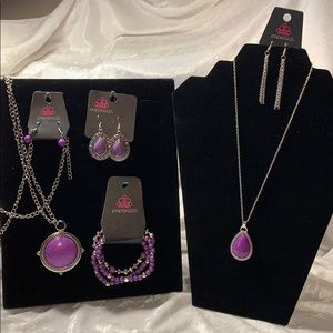 4 pc purple crackle stone